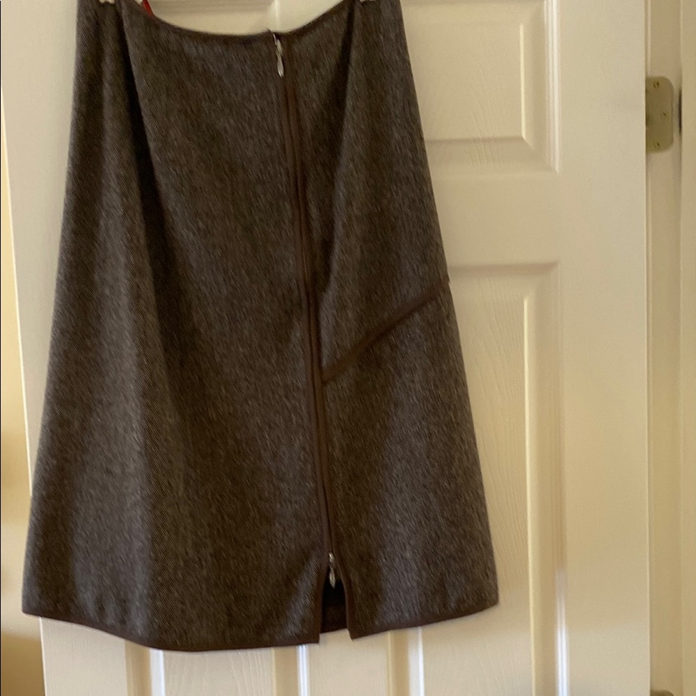 Gray Knee-Length A-Line Skirt for Work